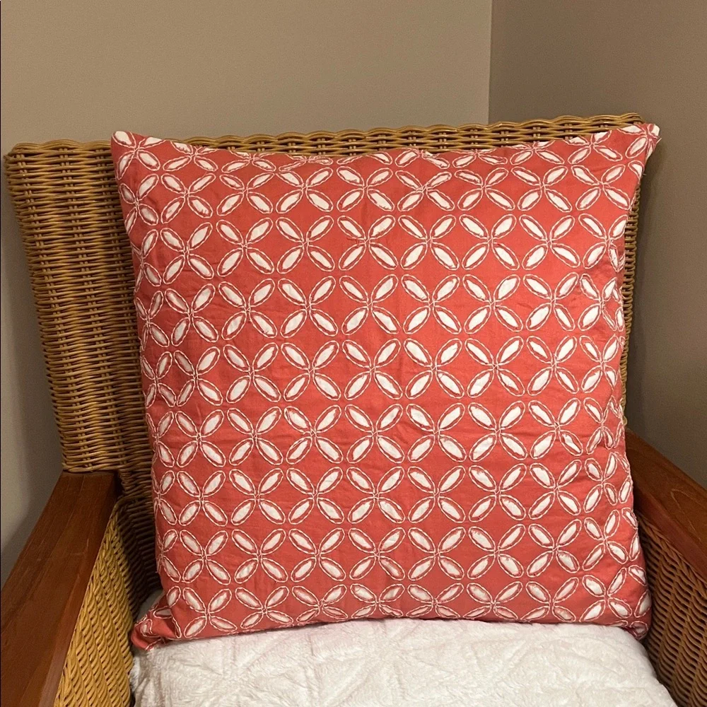 Pottery Barn - Coral Geometric Throw Pillow Cover